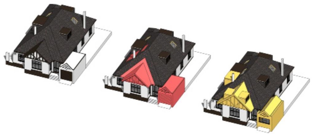 House alterations — three-dimensional design studies.