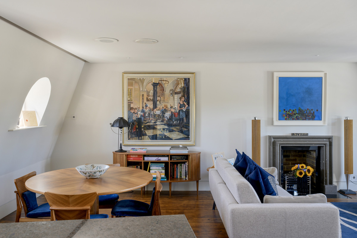Dining and fireplace — Observatory Gardens, Kensington