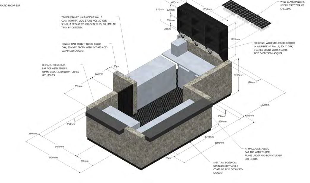 Bar detail — design drawing.