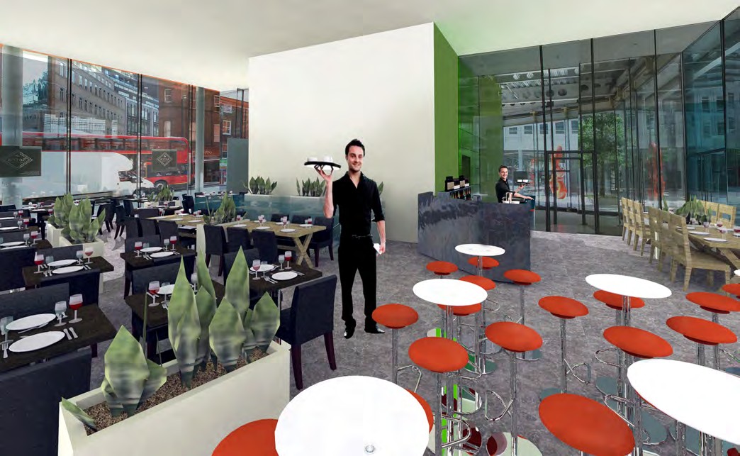 Restaurant interior proposal — architectural visualisation (CGI).