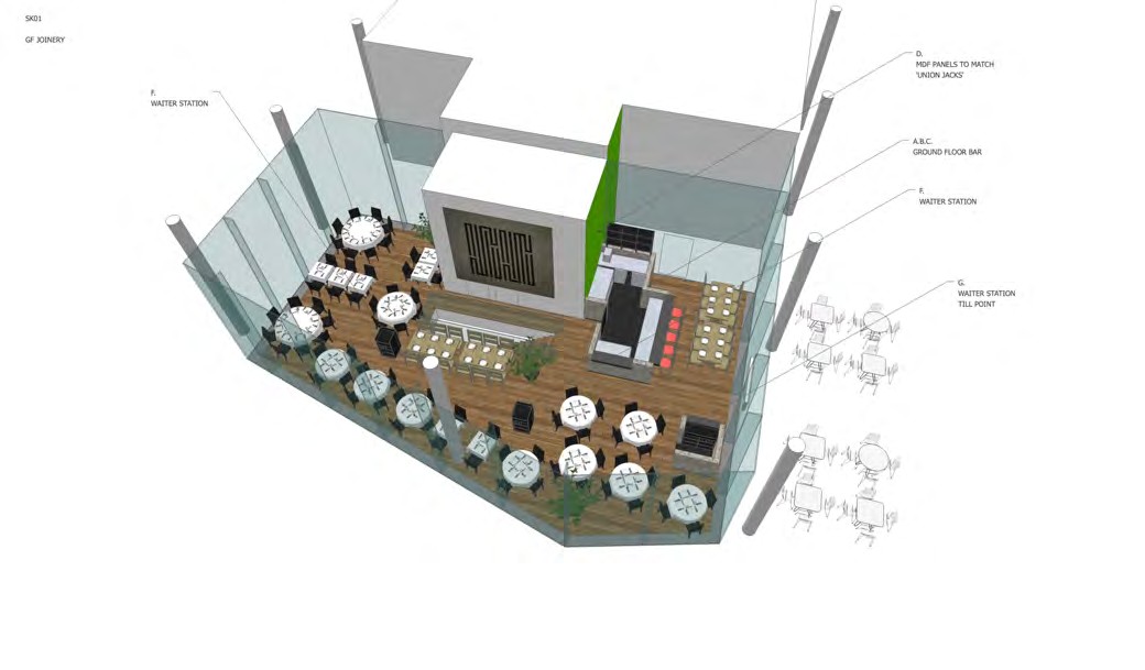 Restaurant layout — architectural plan.
