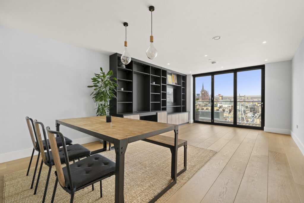 Spitfire Building dining area with city views