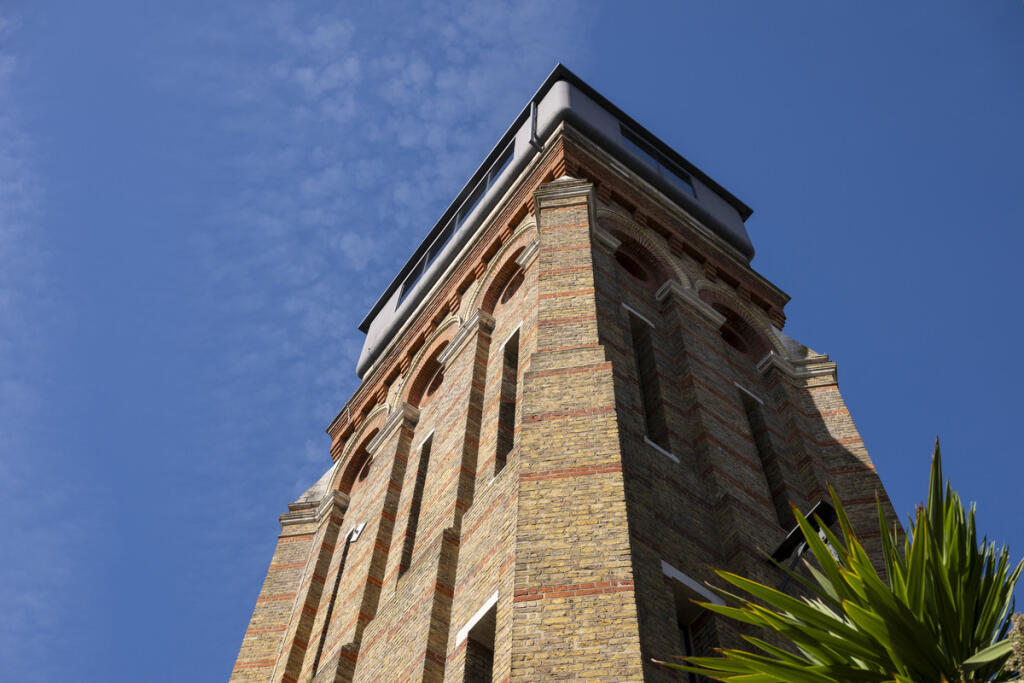 Victorian brick tower — George Mathers Road, London SE11