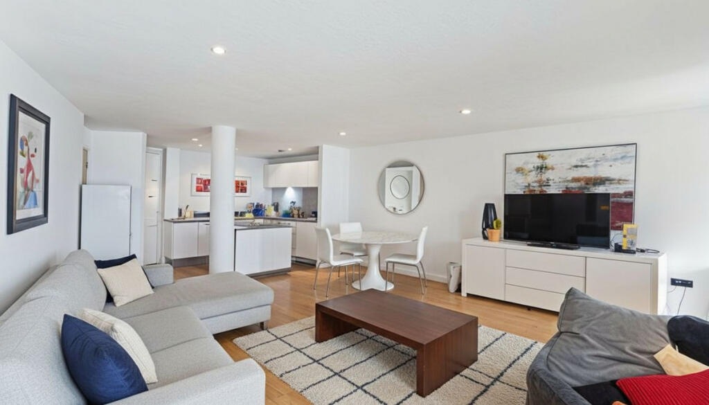 Battersea Park Road, London SW8 — Open-plan reception and kitchen
