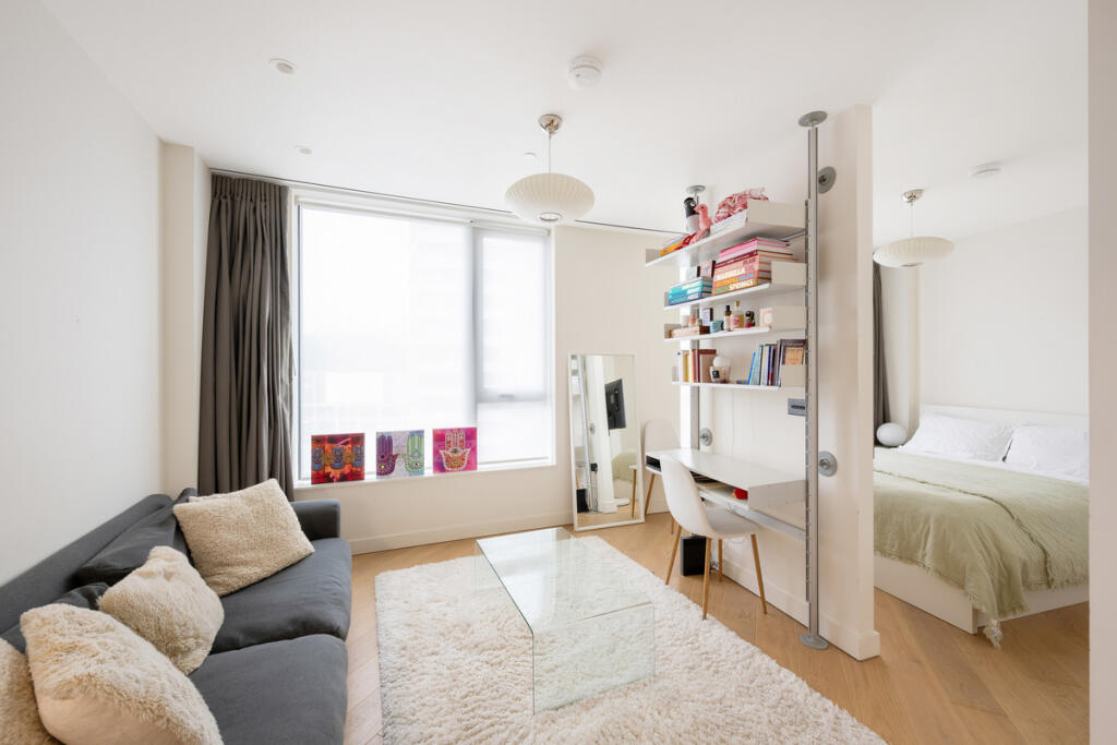 Wood Lane W12 — studio living and sleeping areas